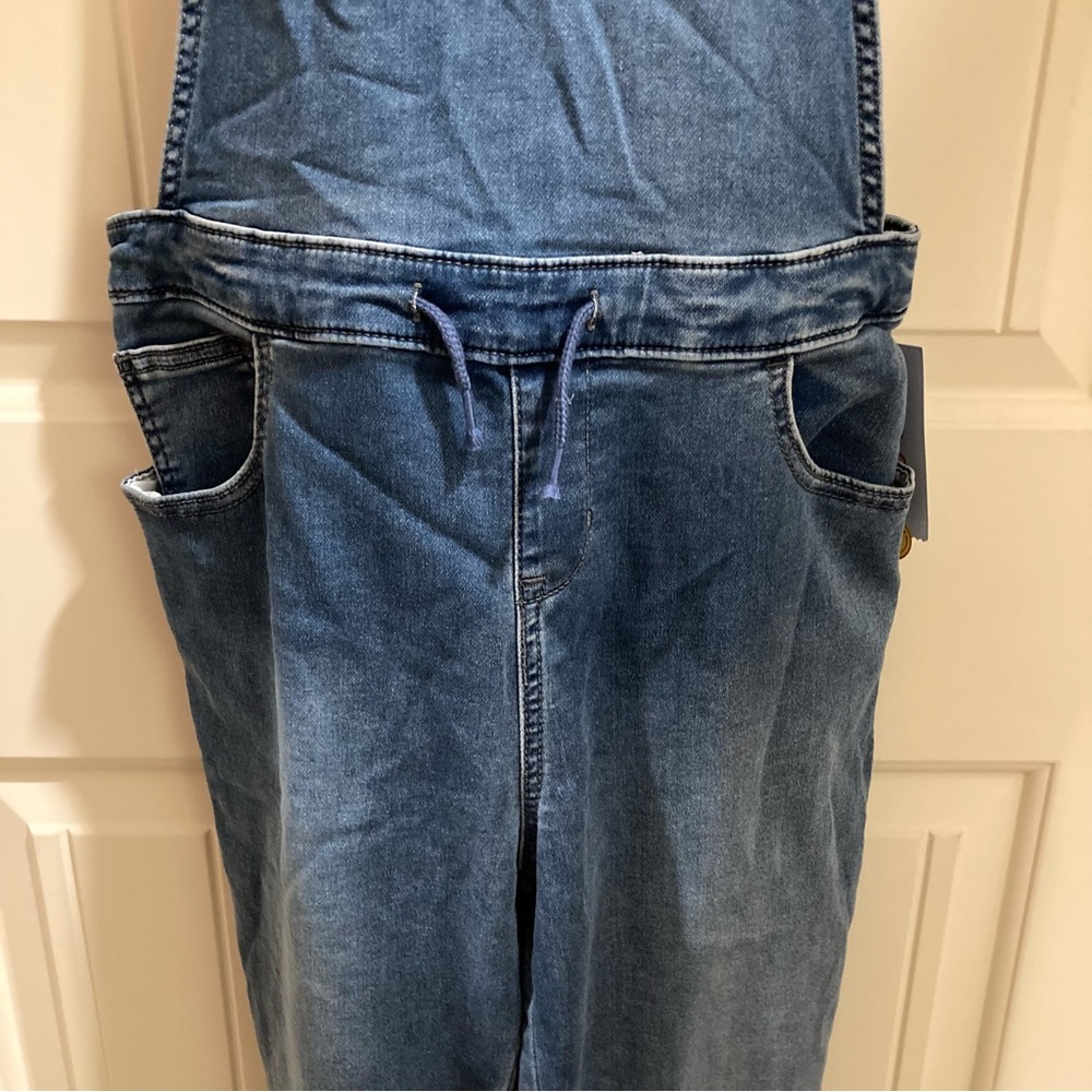 Girls Jean Overalls Size 18 XXL Light Denim Bib Overalls Stretch Cat & Jack NWT - Picture 3 of 16